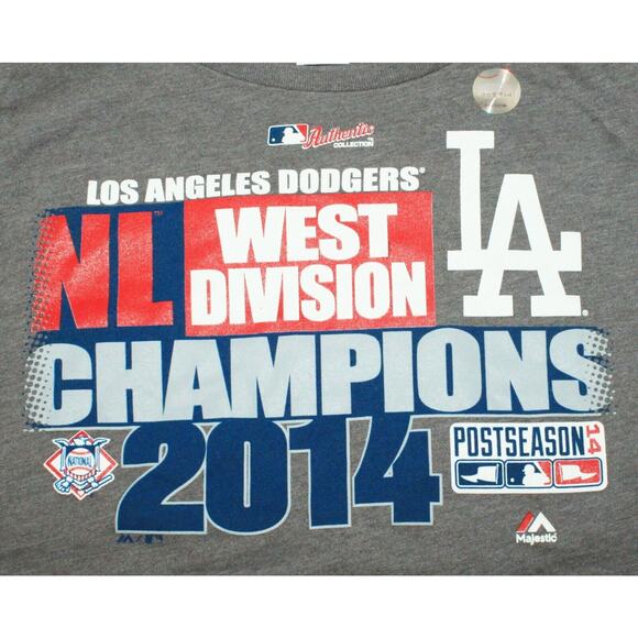 Los Angeles LA Dodgers NL West Division Champs - Women JR Xlarge Grey Shirt 2014 - Picture 2 of 5